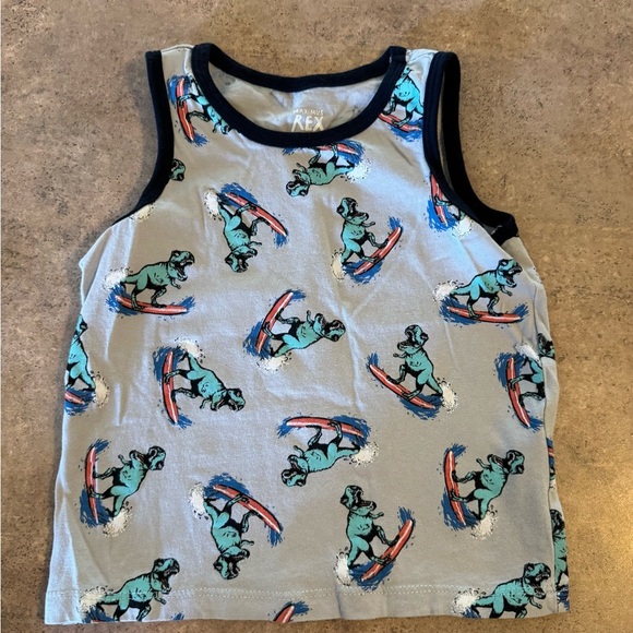 2 PACK! 3T Dinosaur Graphic Kids Tank Tops - Picture 3 of 7